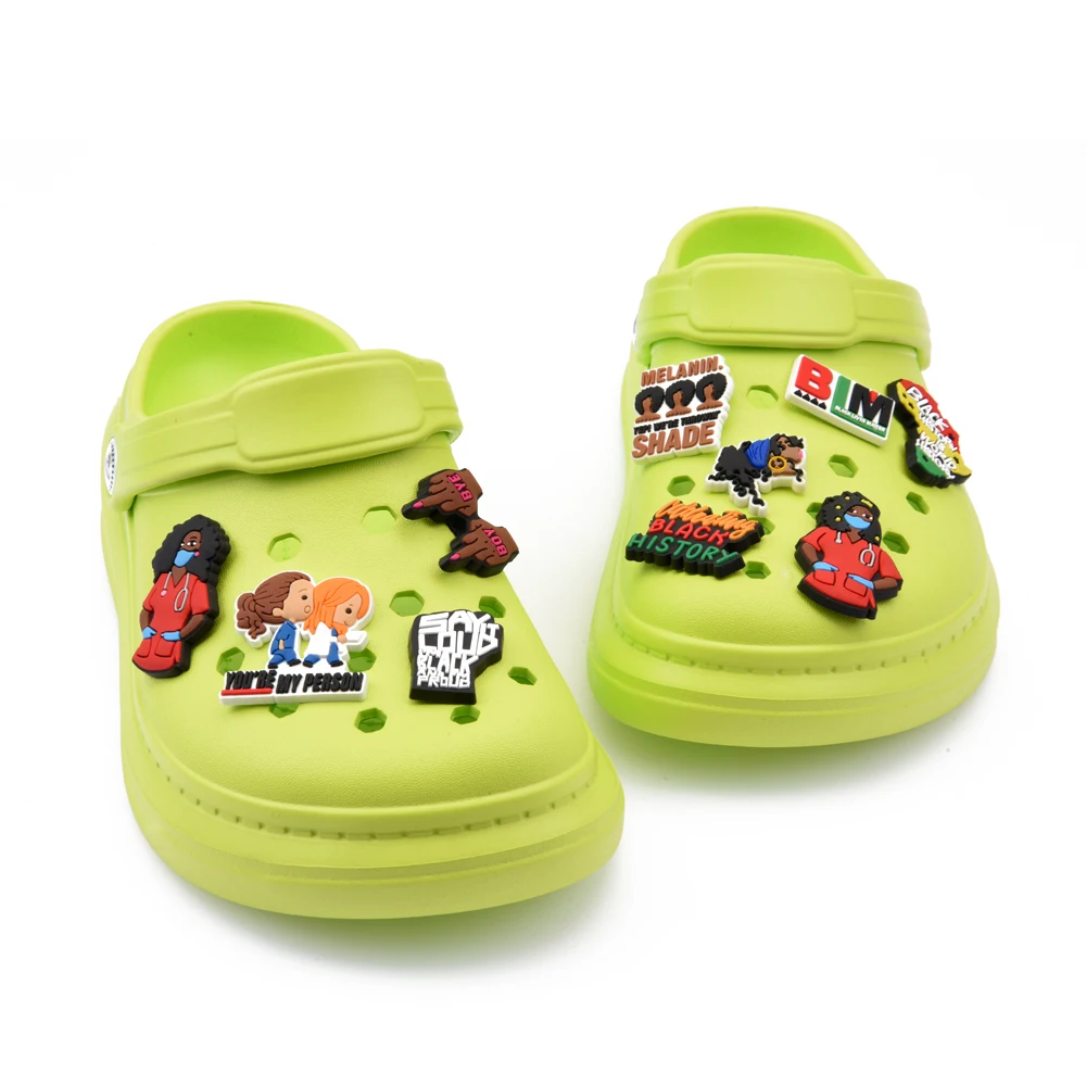 

1Pcs BLM Melanin Woman Croc Shoes Charms Glamour Girl PERIOD Shoe Decoration Power Black Woman Accessories