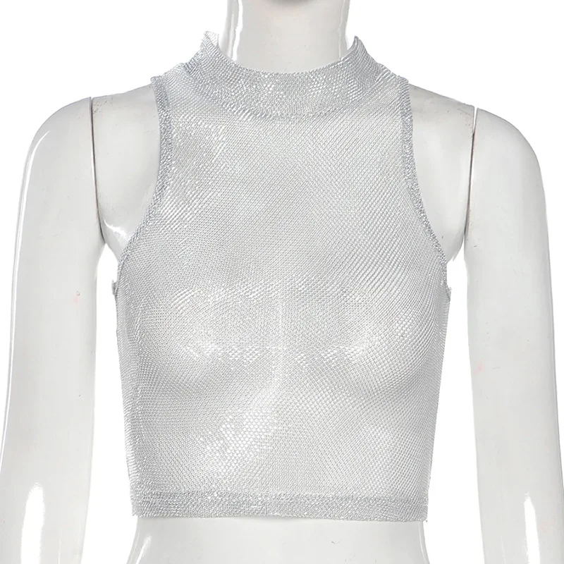 

Spring and summer women's new top fashion nightclub sexy see-through slim-fit tank top