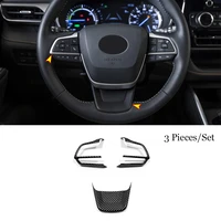 for toyota highlander 2020 2021 2022 abs carbon fiber car steering wheel switch button cover trim sticker interior accessories