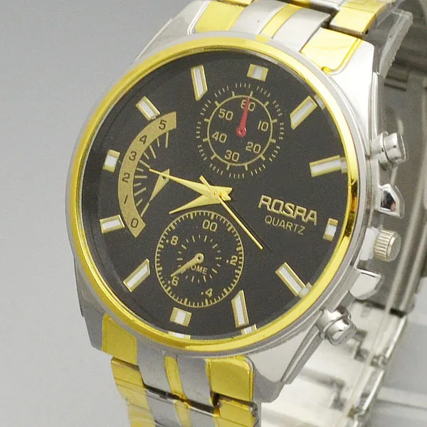 Роскошные мужские часы Rosra аналоговые кварцевые из нержавеющей стали модные