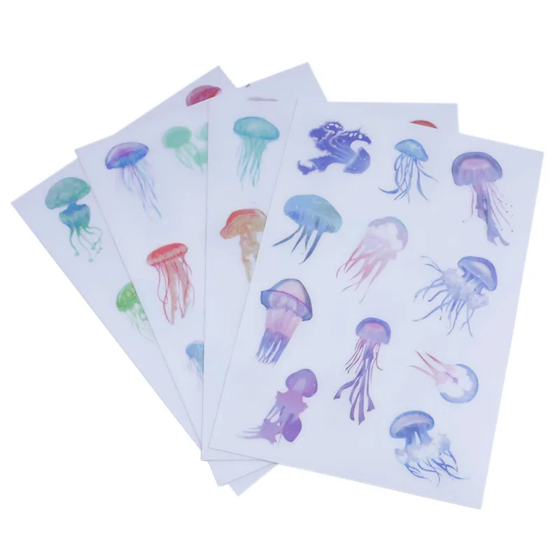 4 шт./компл. Медузы стикер для канцелярских товаров Популярные Прозрачные