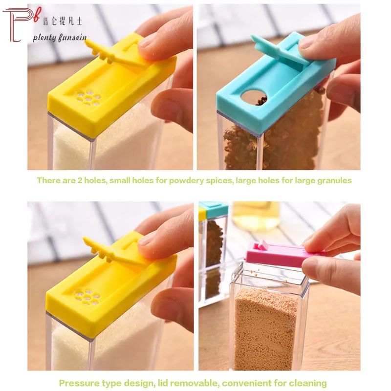 6 шт./компл. цветная банка для специй коробка приправ кухонная бутылка хранения