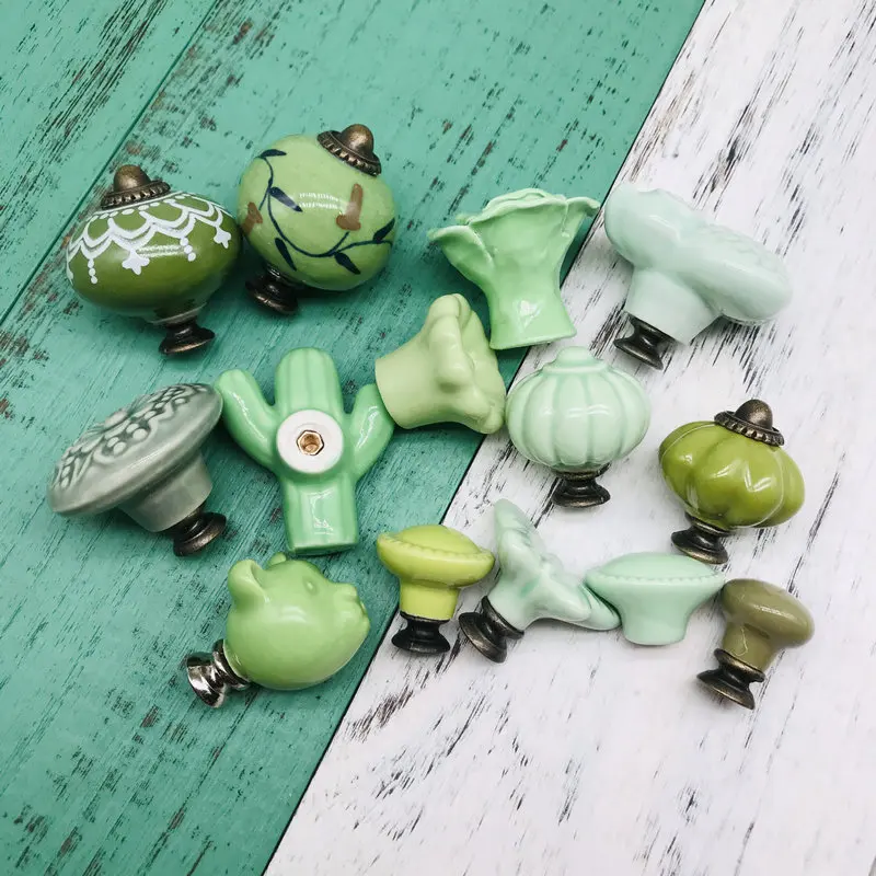 1 шт. винтажные керамические кухонные ручки с винтажным креплением|Ручки шкафа| |