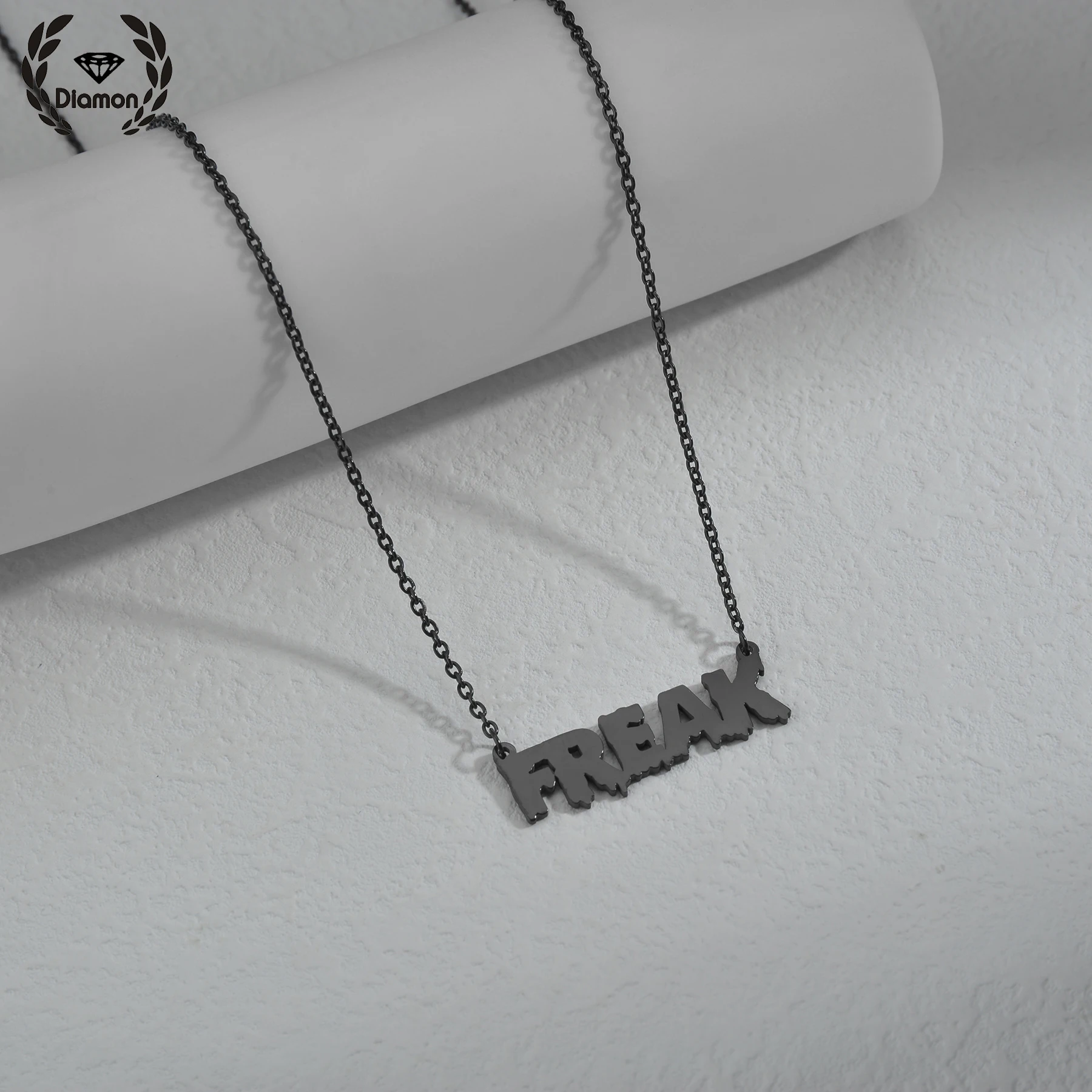 

Diamon Fashion Custom Name Necklace for Men Gift Personalized Stainless Steel Nameplate Choker Pendant Women Gold Color Jewelry