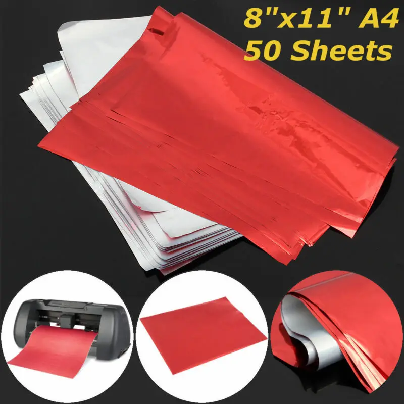 

50 Sheets A4 Red Transfer Heat Foil Paper For Laser Printer Hot Laminator 8x11"a