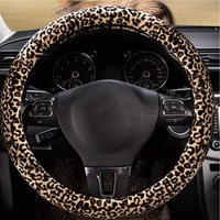 steering wheel cover set waterproof anti skid leopard print car wheel protector with keychain grip cover
