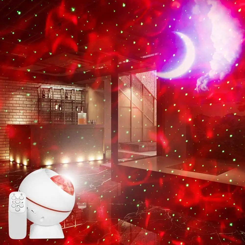 

Проектор звездный Galaxy, проектор с дистанционным управлением, проектор ночного света Eicaus со светодиодной звездой, облаком, движущейся океан...
