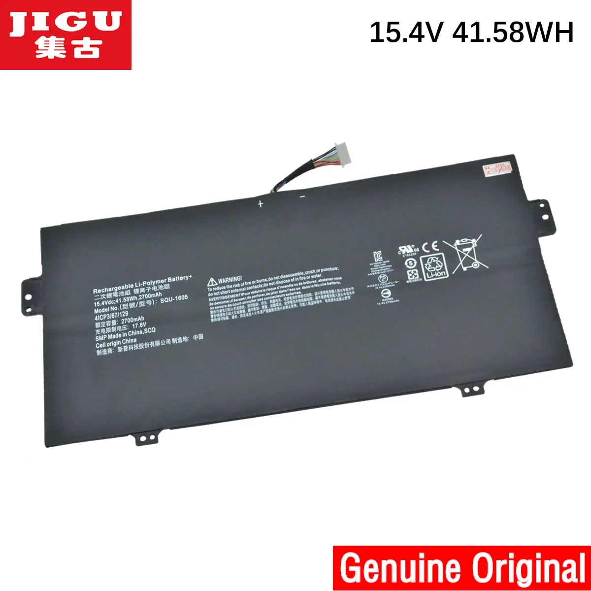 Оригинальная Аккумуляторная Батарея JIGU для ноутбука Φ 4ICP3/67/129 ACER SQU-1605 Spin 7 Swift SF713-51