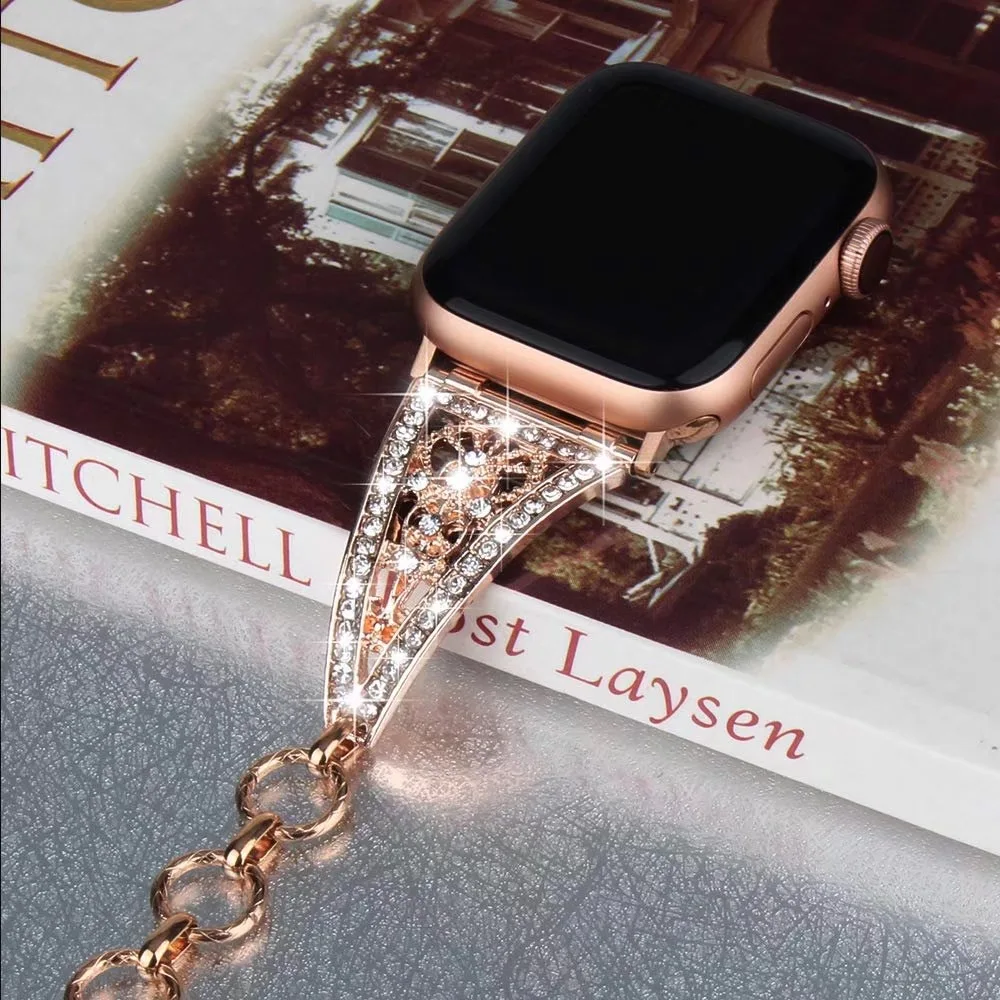 Luxury Diamond Women Bracelet for Apple Watch Band Series 8 7 6 SE 5 4 3 Metal Strap Ultra 49mm 41mm 45mm 40mm 44mm Chain Belt