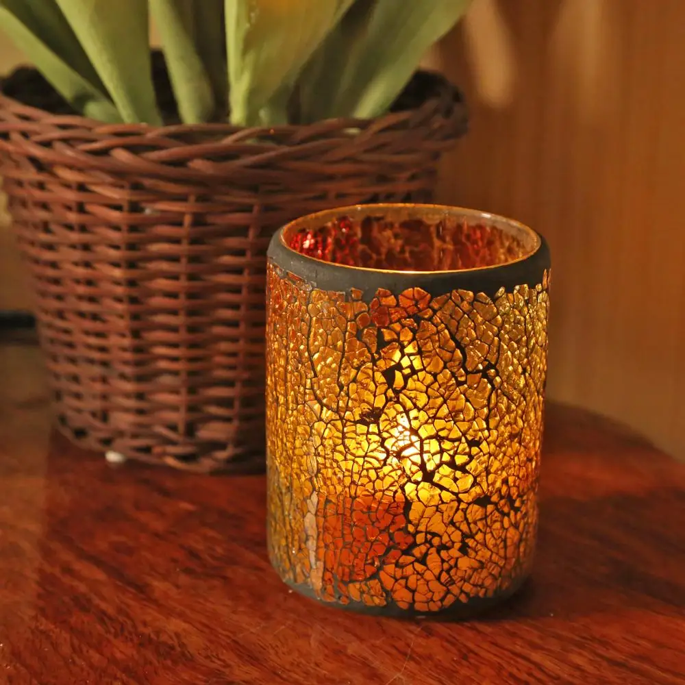 GiveU светодиодная мозаичная стеклянная свеча беспламенная с таймером на