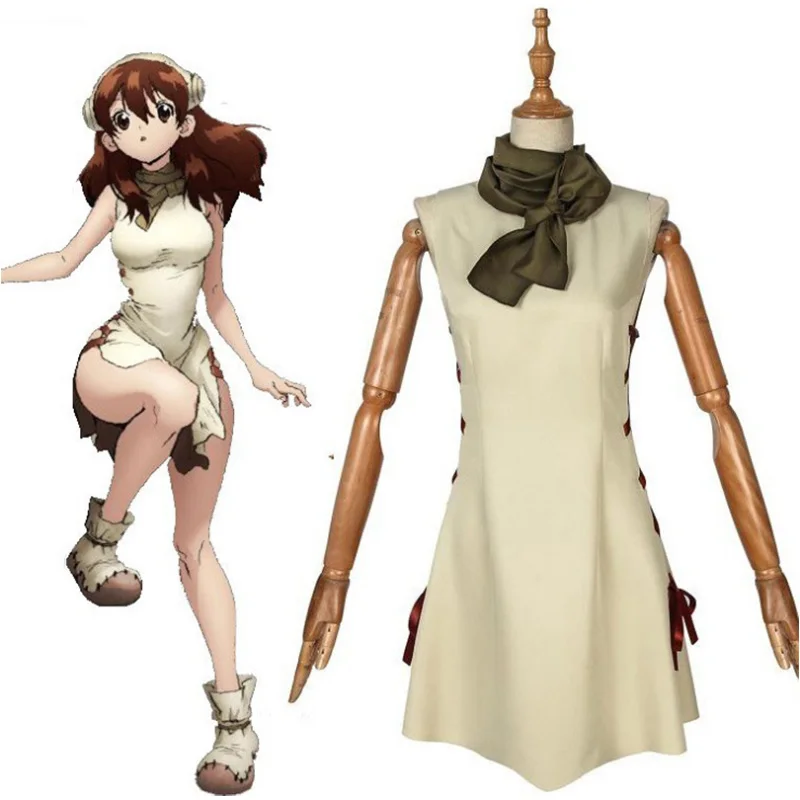 

Anime Dr. Stone Yuzuriha Ogawa Cosplay Costume Taiju Oki Full Set Halloween Christmas Carnival Party Women Dress