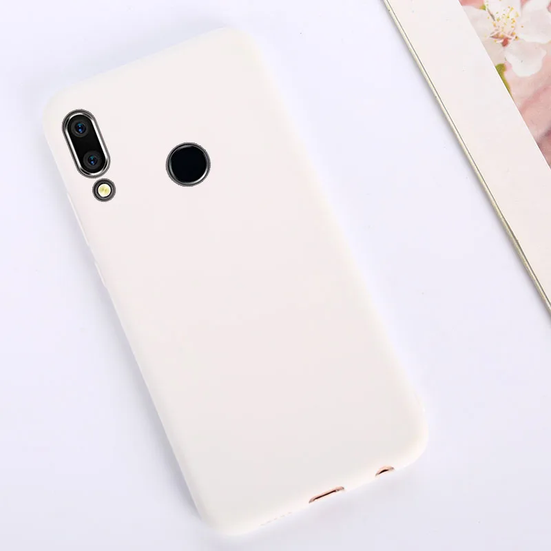 White Для huawei Y7 Pro Y6 Prime Y9 P Smart однотонный Мягкий чехол из ТПУ силиконовый чехол для huawei P30 Lite Nova 4e - Цвет: White