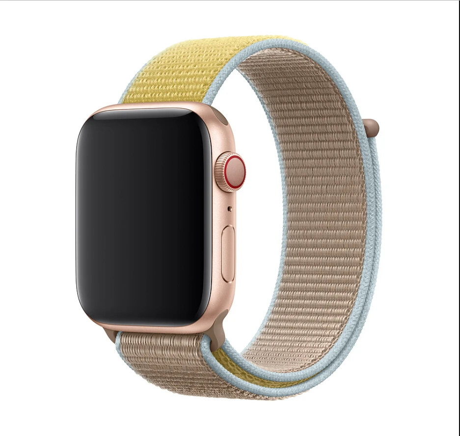 camel Цветной тканый нейлоновый ремешок для Apple Watch Band 5 4 40 мм 44 мм мягкая дышащая Спортивная петля для iWatch 3 2 1 38 мм 42 мм ремешок для часов - Цвет ремешка: camel