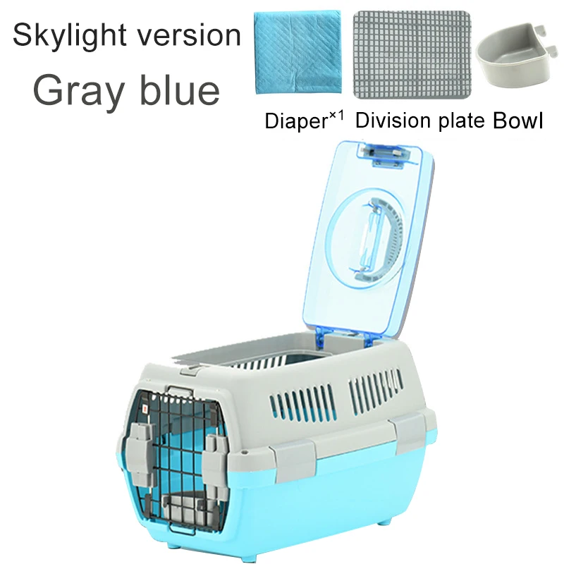 skylight gray blue Переносная сумка для питомцев, дышащая, для собак, кошек, сумка-переноска, чехол, большое пространство, одобренная авиакомпанией, переносная переноска, для путешествий, для щенков, клетка, коробка - Цвет: skylight gray blue