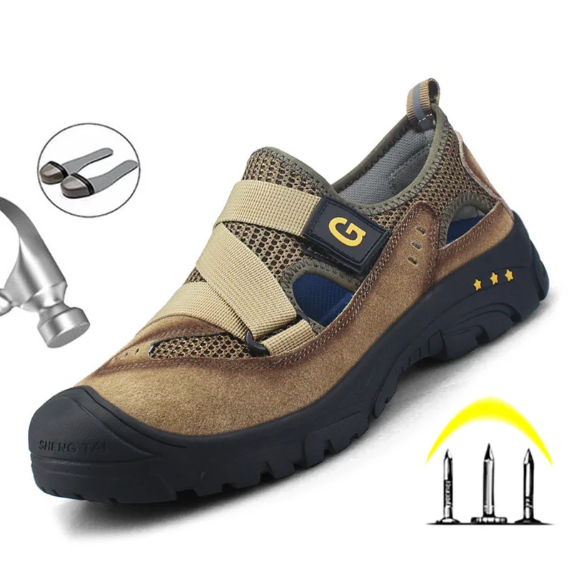 

Breathable Work Shoes Men's Work Sandals Lightweight Working Sneakers Safety Shoes Casual Wear-resisatnt Men's Work Safety Boots