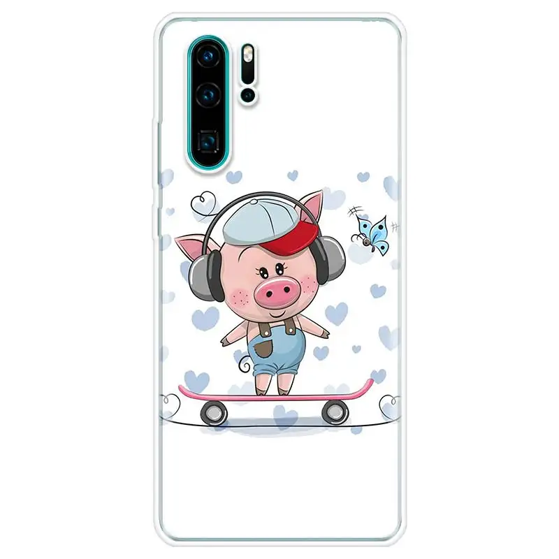 

Cute Pink Pig Cartoon Phone Case for Huawei P20 P30 P40 P10 Mate 30 10 20 Lite Pro P Smart Z Plus 2019 Pattern Coque Cover Shell