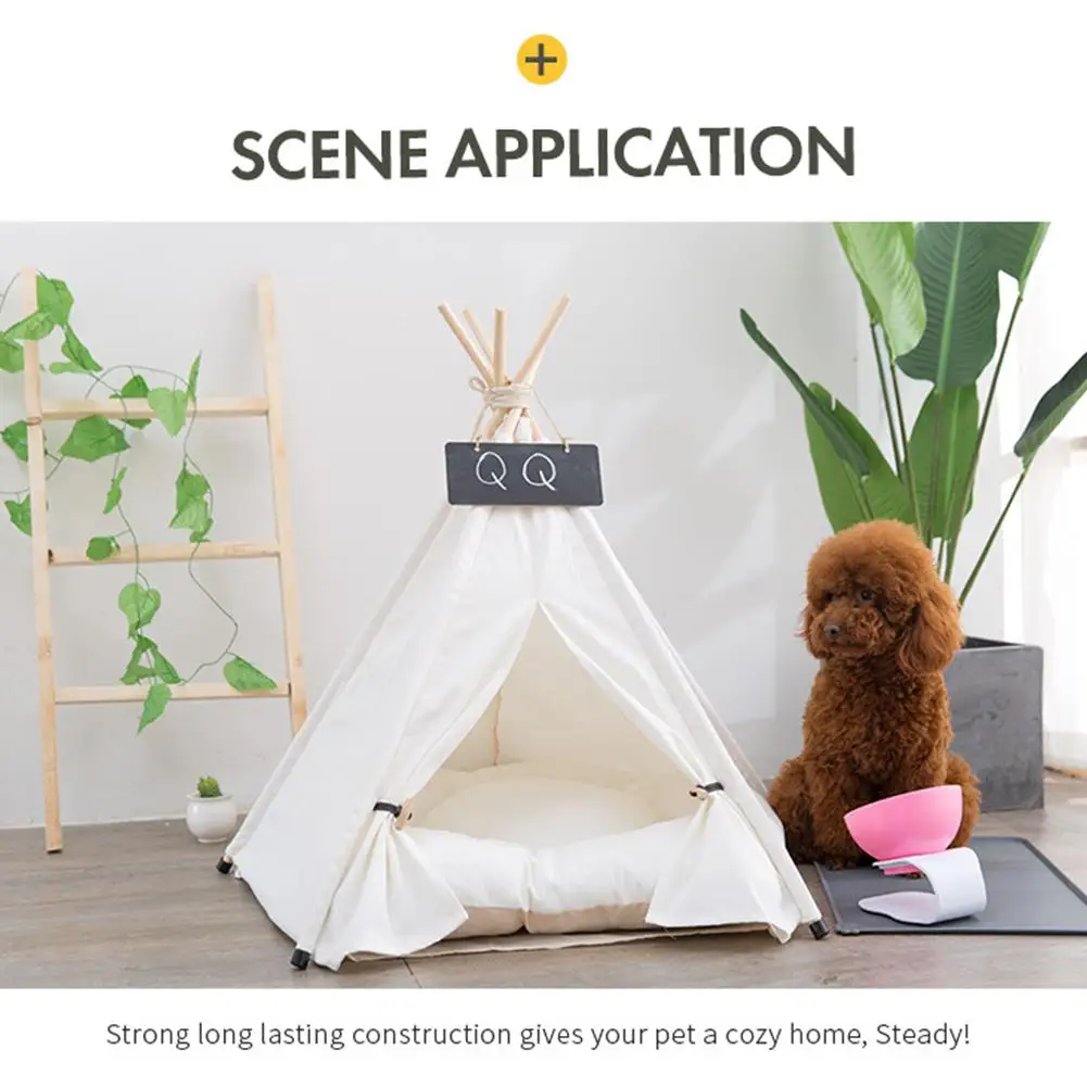 

Game House Foldable White Dog Cat Tent with Sleeping Mat for Indoor Outdoor Pet Travel Supplies