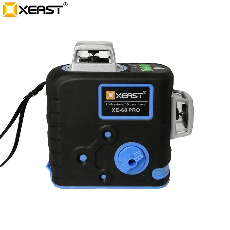 

2021 XEAST XE-68G Pro set 4 3D GREEN Laser Levels 12 Lines Cross Level with Tilt Function