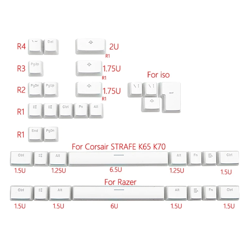 

RGB 143 Keycaps ANSI Layout PBT Pudding Double Skin Milk Shot Backlit Keycap For Keychron K6 GH60 GK64 Corsair K70 K65