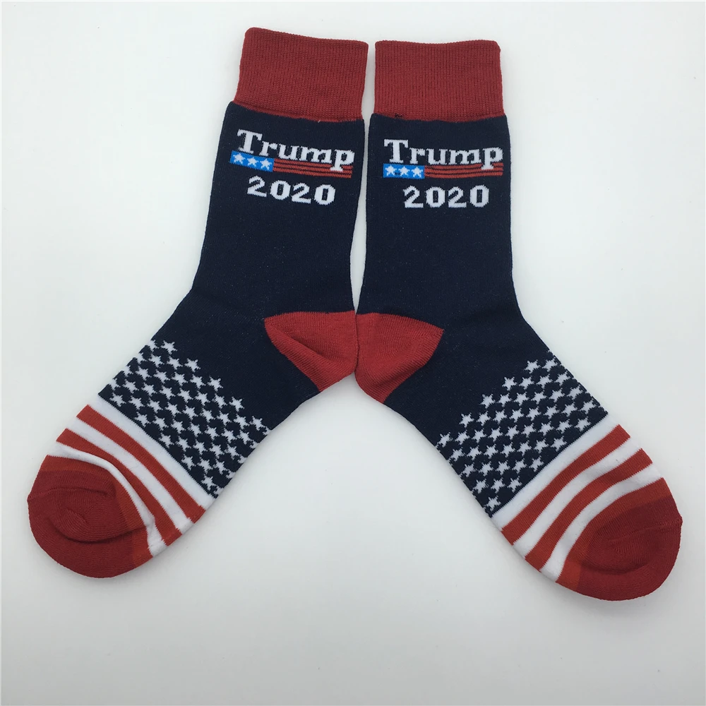 Забавные мужские креативные хлопковые носки Trump,, с американским национальным флагом и звездами в полоску для счастливых пар