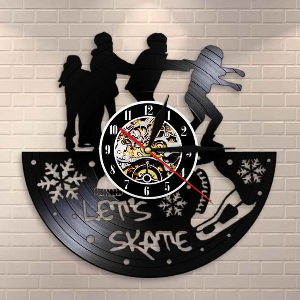 Настенные часы Let's Skate винтажные виниловые настенные с декором в стиле Фристайл