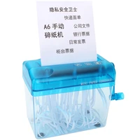 mini plastic blue shredder a6manual crusher destroyers paper documents cutting machine for home office school student stationery