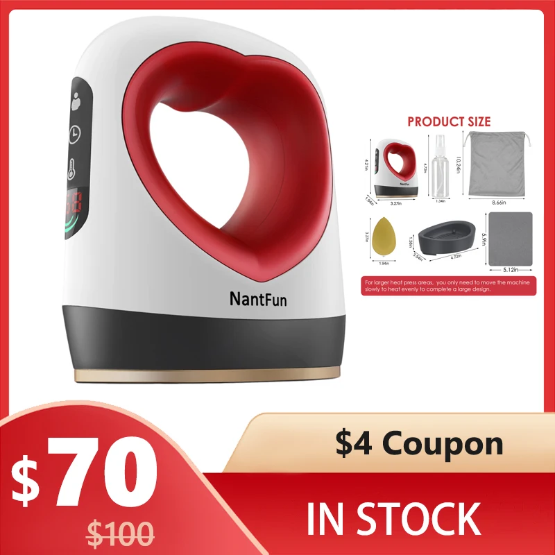 

Easy Press Mini, Upgraded Small Heat Press Machine With Professional Mode, Mini HTV Iron-On Rolls With storage box, Automatic