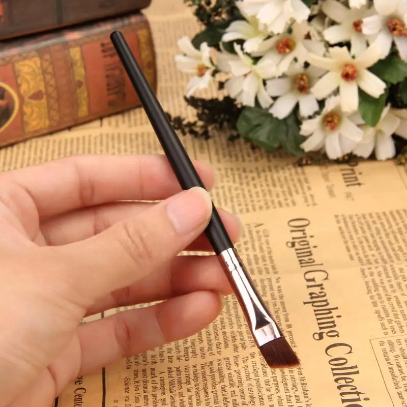 Профессиональная угловая кисть для бровей подводка глаз косметический