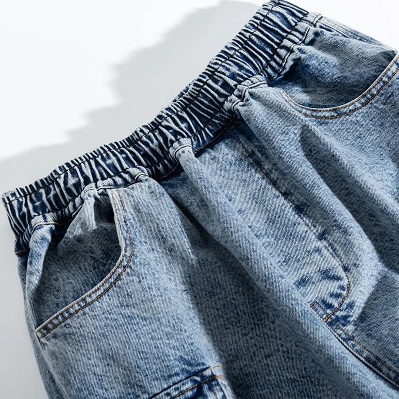 

Aolamegs Retro Men Jeans Loose Harajuku Trousers Distressed Cowboy Pants Casual Cargo Denim Pants Fashion High Street Streetwear