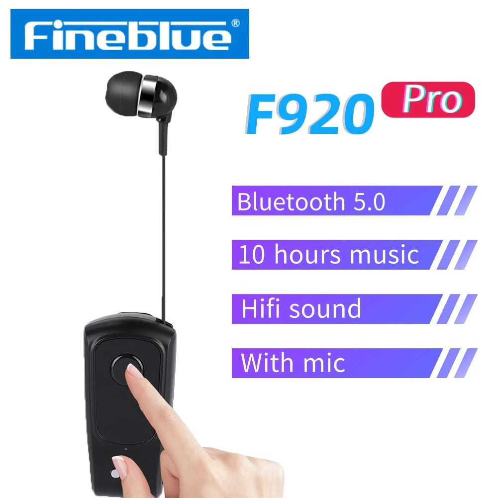 

Беспроводные Bluetooth-наушники FineBlue F920 Pro, 5,0 звонков в деловую гарнитуру, спортивные напоминания, вставные наушники