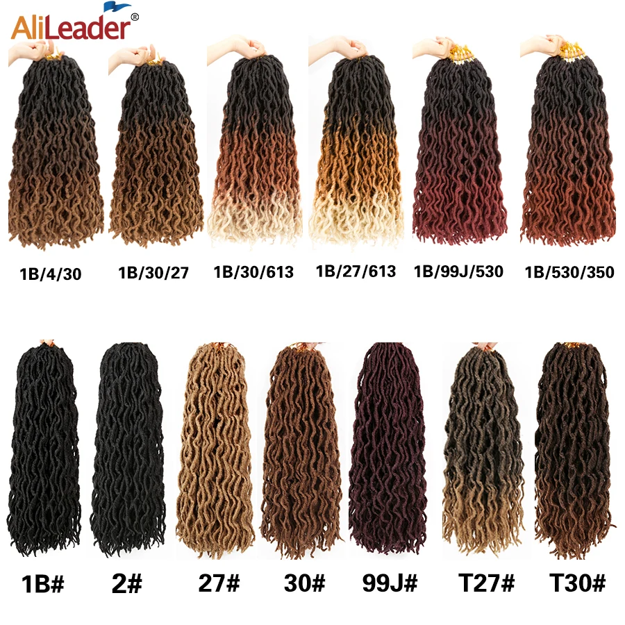 AliLeader Faux Locs Curly на крючках косички 12 18 дюймов мягкий натуральный черный 99J