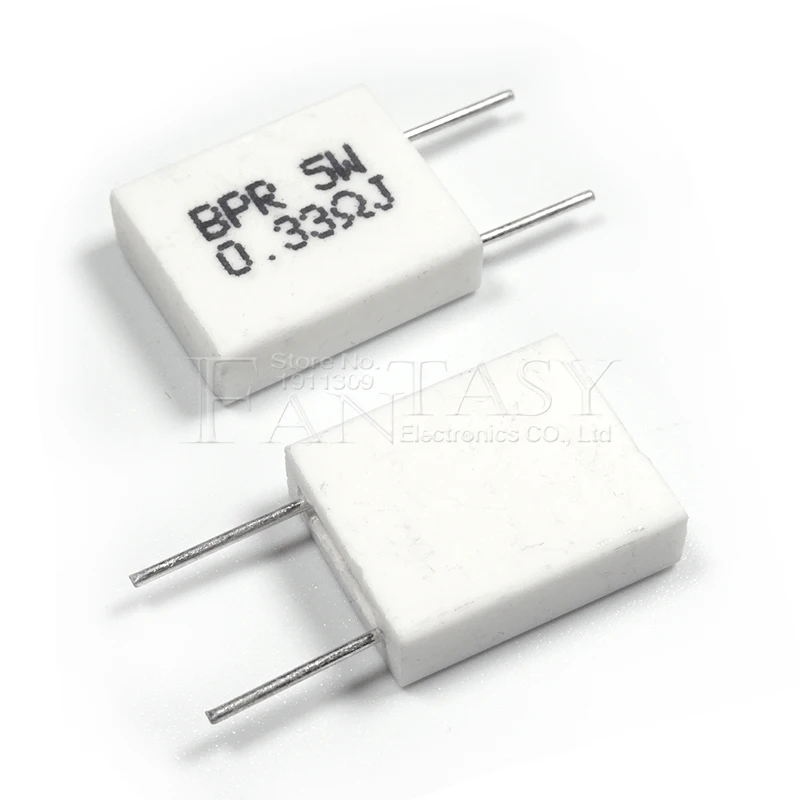 10pcs BPR56 5W 0.001 0.1 0.15 0.22 0.25 0.33 0.5 ohm Non-inductive Ceramic Cement Resistor 0.1R 0.15R 0.22R 0.25R 0.33R 0.5R