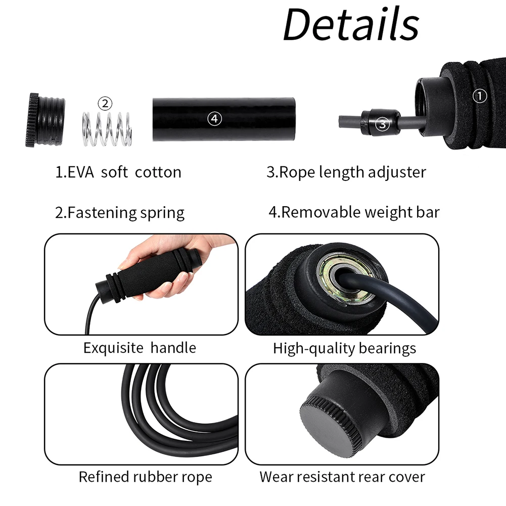 

Gym Workout Skipping Rope Training Equipment Weighted Fitness Speed Jumping Rope Exerciser Equipments Gym Training