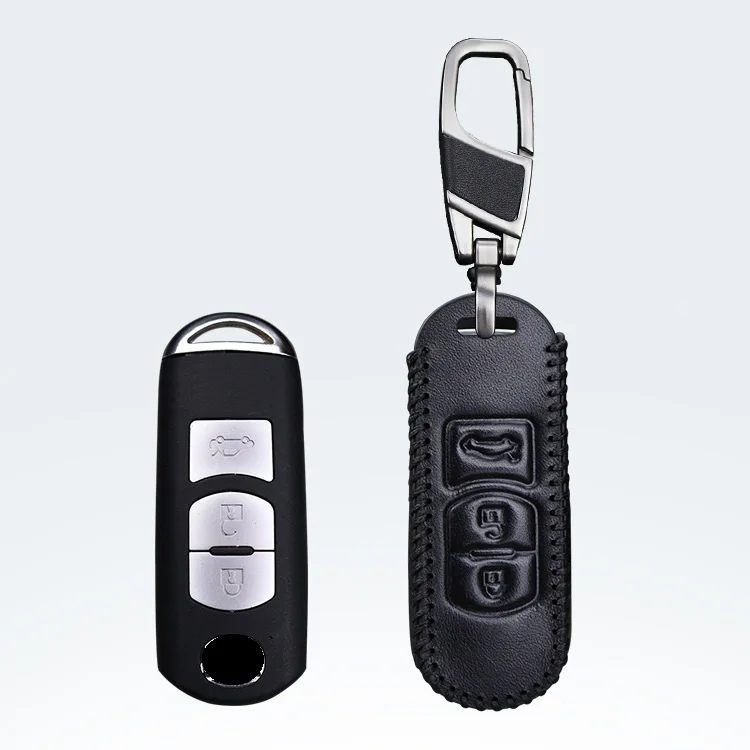 Кожаный Автомобильный Брелок с дистанционный ключ чехол Fob для Mazda 2 3 6 Atenza Axela CX 5 CX5