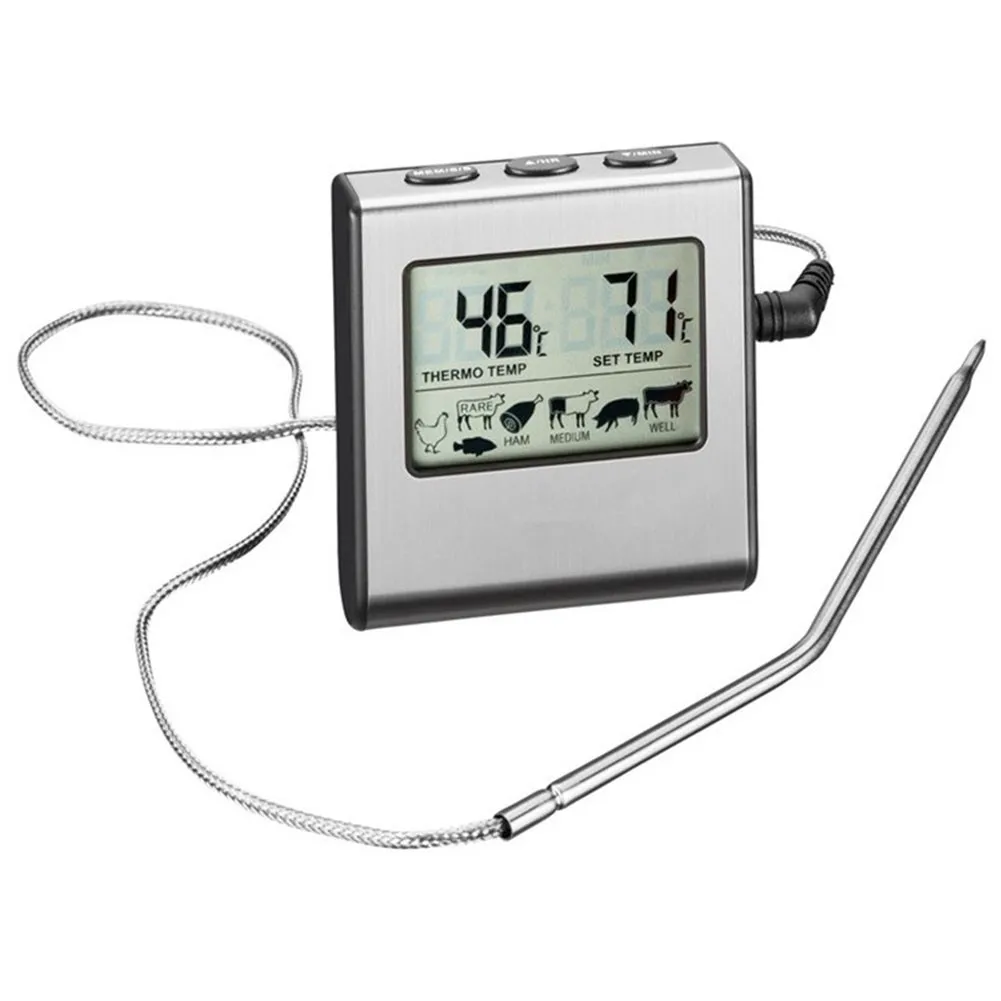 

Thermometer Cooking Timer ThermoPro Large LCD Digital Cooking Food Meat Smoker Oven Kitchen BBQ 0°C～300°C