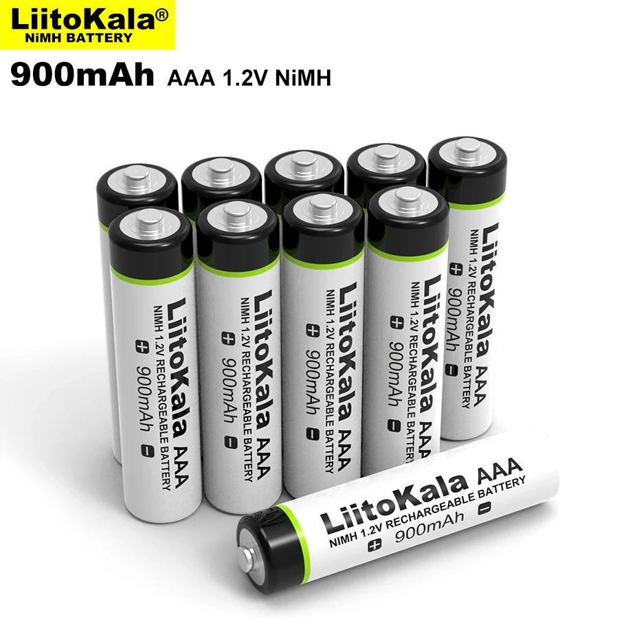 LiitoKala оригинальный AAA 900 мАч NiMH аккумулятор 1 2 в перезаряжаемая батарея для