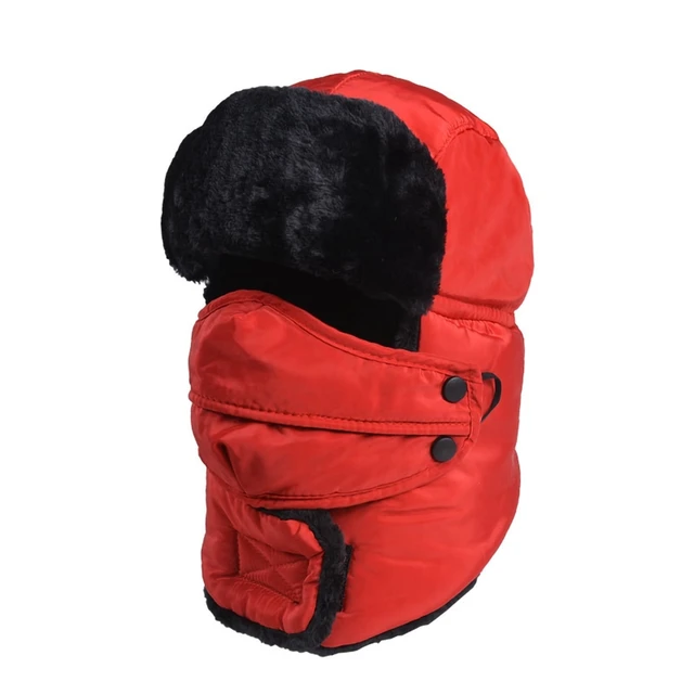 Women Men Bomber Hat Thick Fluffy Windproof Face Mask Scarf Cap Outdoor Winter Apparel Accessories 1