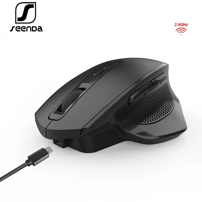 

SeenDa Rechargeable 2.4G Wireless Mouse Silent Click Gaming Mouse for Notebook Laptop Desktop USB Receiver Mute Mice