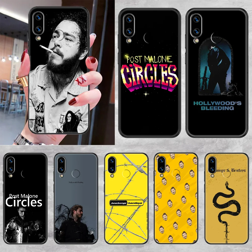 Чехол для телефона Post Malone Huawei Honor 6 7 8 9 10 10i 20 A C X Lite Pro Play черный силиконовый мягкий