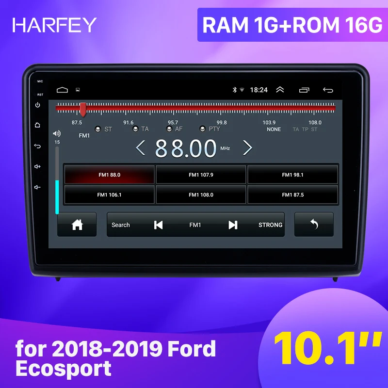 Автомобильный GPS радиоприемник Harfey Android 9 1 10 дюймов для 2018 2019 Ford Ecosport с HD сенсорным