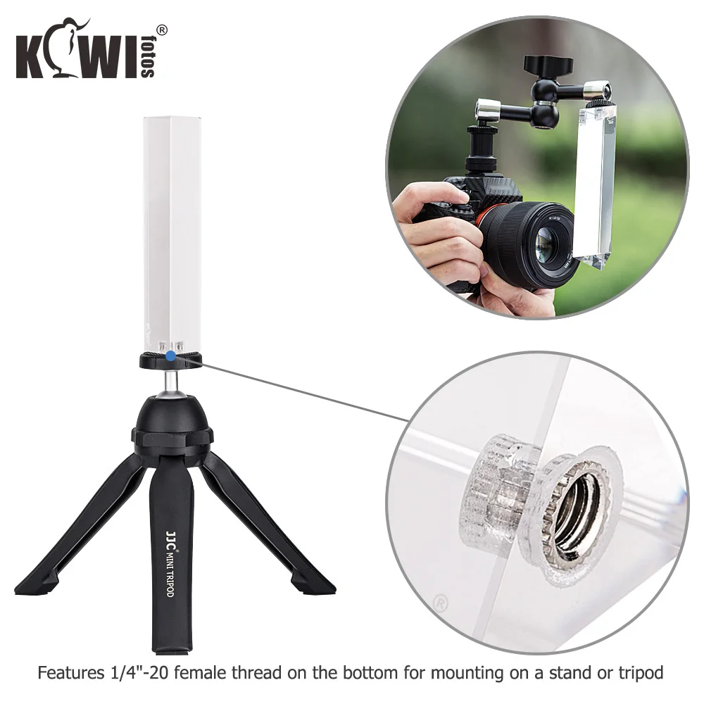 Треугольная призма с внутренней резьбой 1/4 20 и чистящей тканью из микрофибры K9