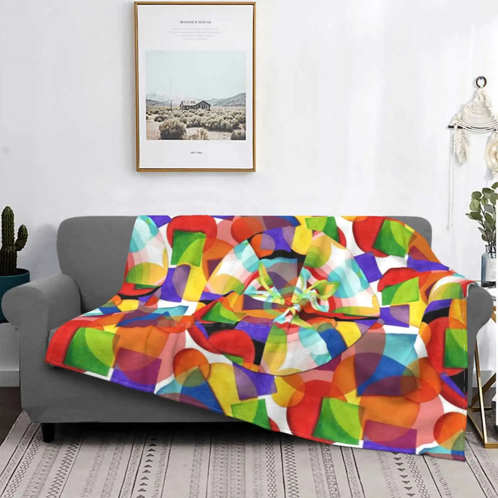 Призматический Омбре Креативный дизайн удобное теплое фланелевое одеяло DIY