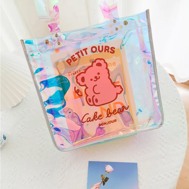 Milkjoy прозрачная лазерная сумка ПВХ пляжная через плечо клатч дизайнерская Bentoy Tote