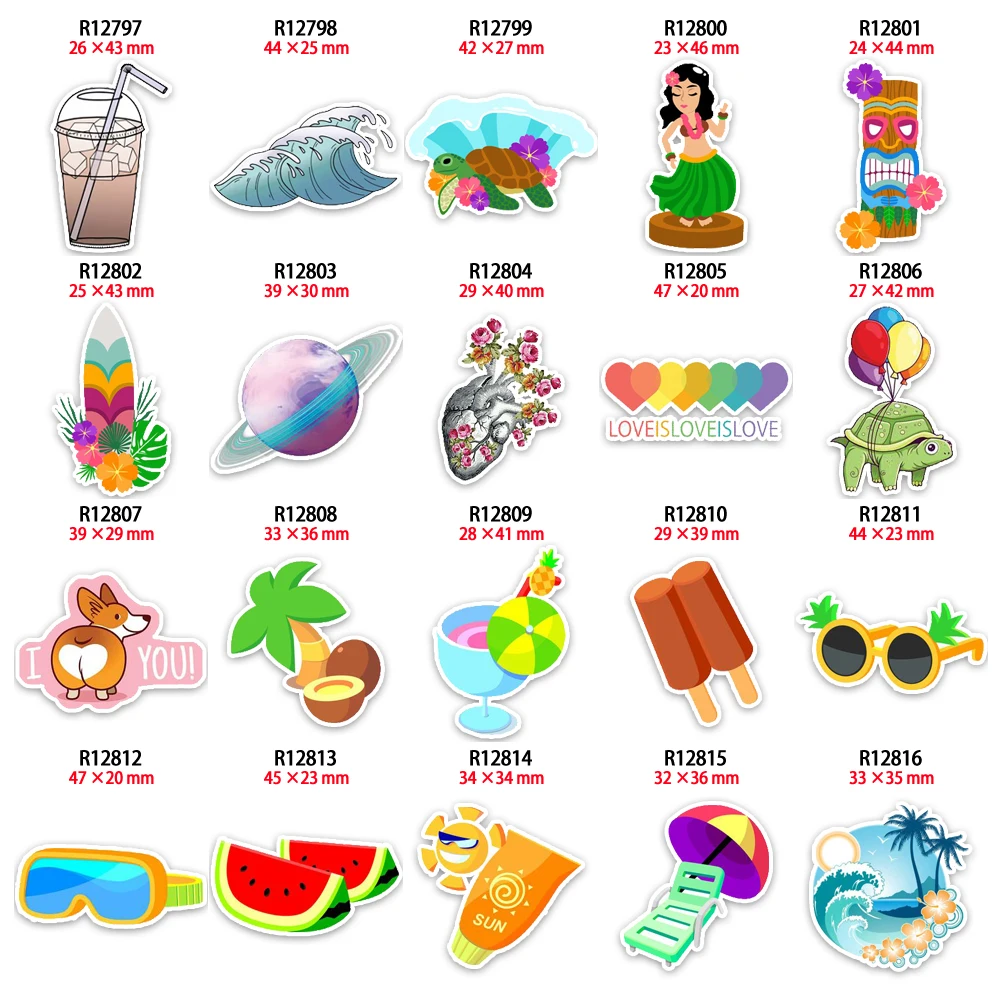 

Summer Style Planar Resin Acrylic Charms Printed for Keychain