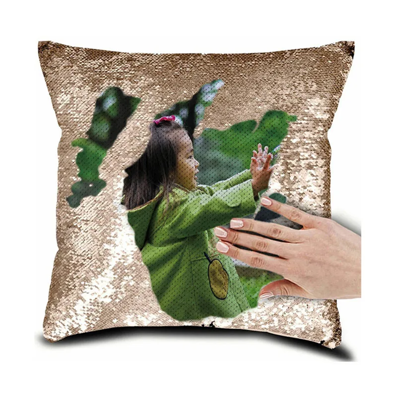 

Nanacoba DIY Customized Cushion Cover Custom Mermaid Sequin Throw Pillow Home Decor Changing Reversible Pillowcase Hot 2020