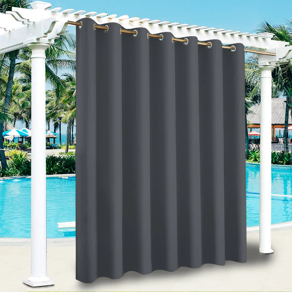 

Outdoor Patio Curtains Waterproof Extra Wide Curtain Waterproof Windproof Curtains for Porch Gazebo Pergola Canopy Shower Pool