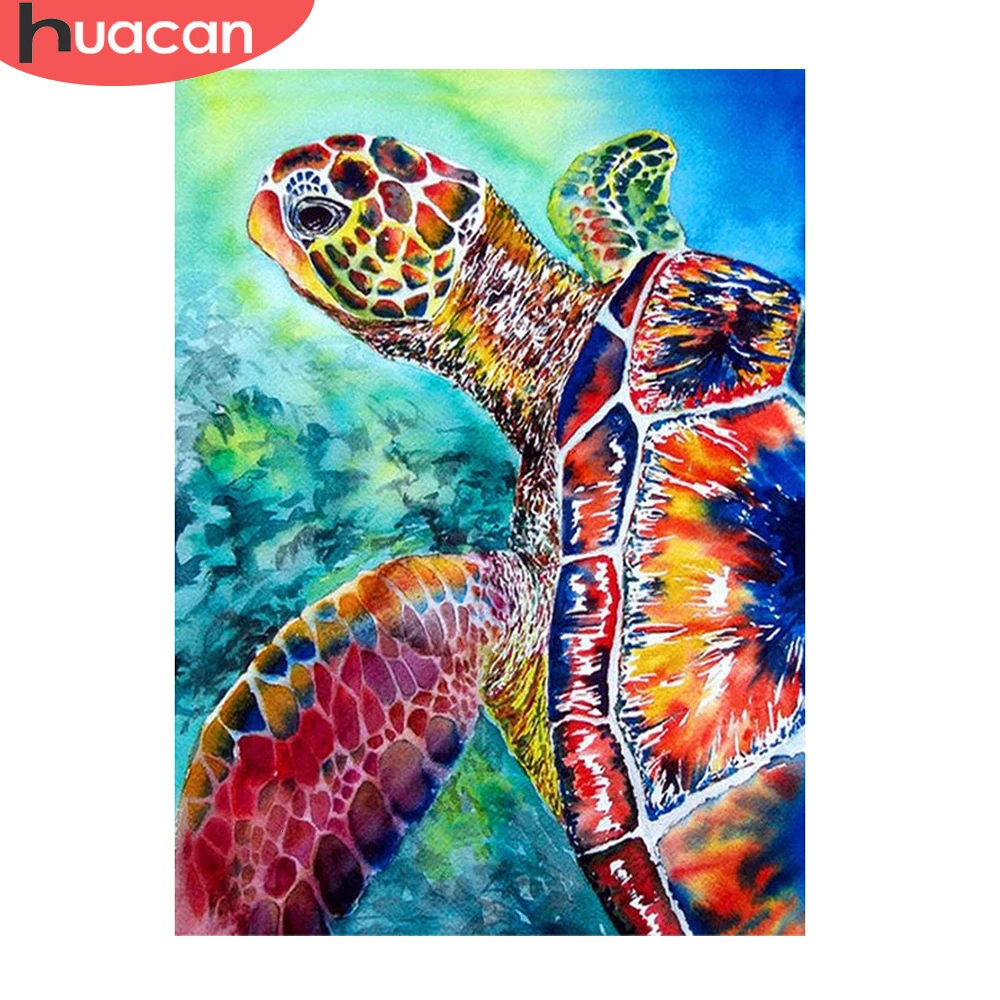 

Huacan Алмазная вышивка черепаха Полный Круглый Смола дрель Вышивка с кристаллами животного мозаичная картина Домашний Декор