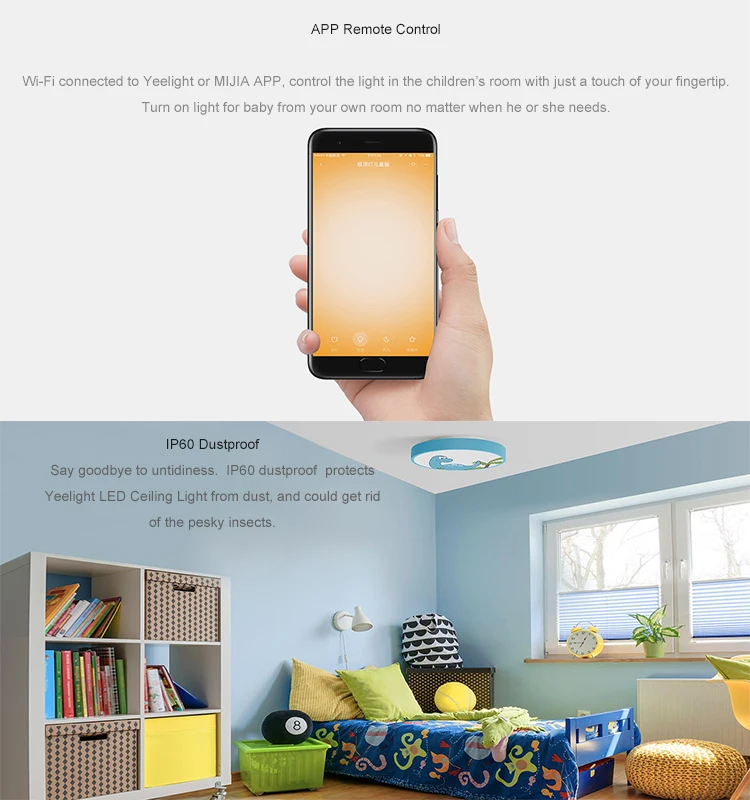 XIAOMI MIJIA ceYee светильник, потолочный светильник, умный светодиодный светильник, Светильники для детской спальни, лампа для пыли, приложение, контроль, ночной Светильник s