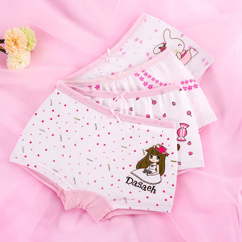 4 шт. милое нижнее белье для девочек с героями мультфильмов одежда подростков 12