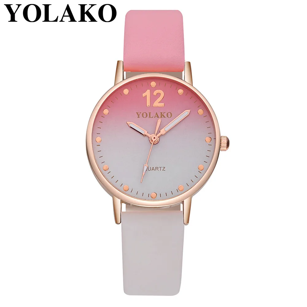 Relogio Feminino YOLAKO часы женские повседневные кварцевые Кожаный ремешок ремешок часы аналоговые наручные часы Montre Femme Reloj Mujer